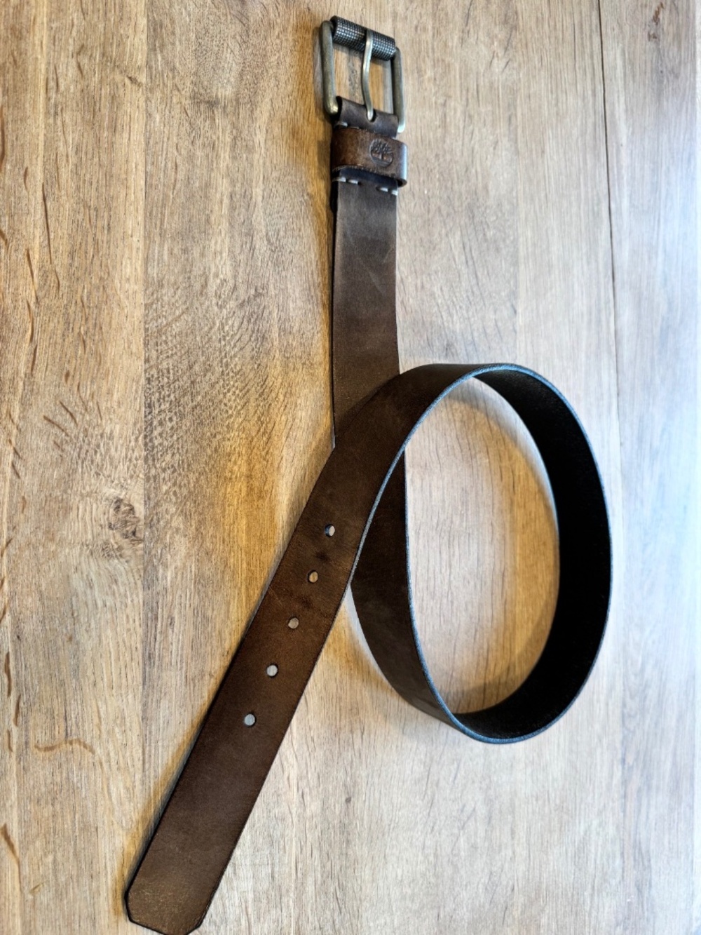 Men’s Timberland Grey/Brown Leather Belt